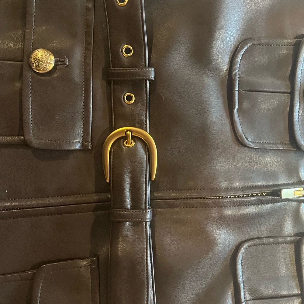 Ann Taylor Dark Brown Vest with Gold Buttons - Picture 3 of 5